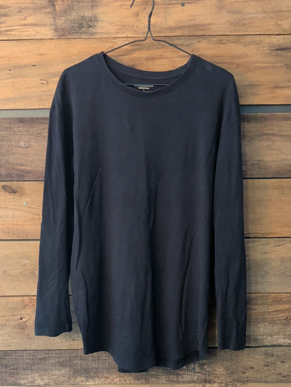 Jack & Jones Black Long Sleeve Crewneck Tee 100% Organic Cotton